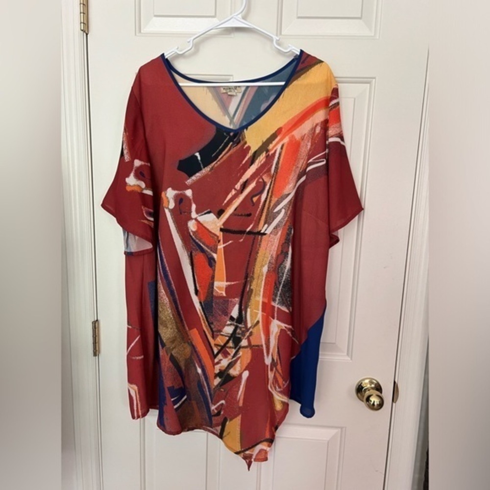 One World short sleeve Women’s blouse Tunic, 1X